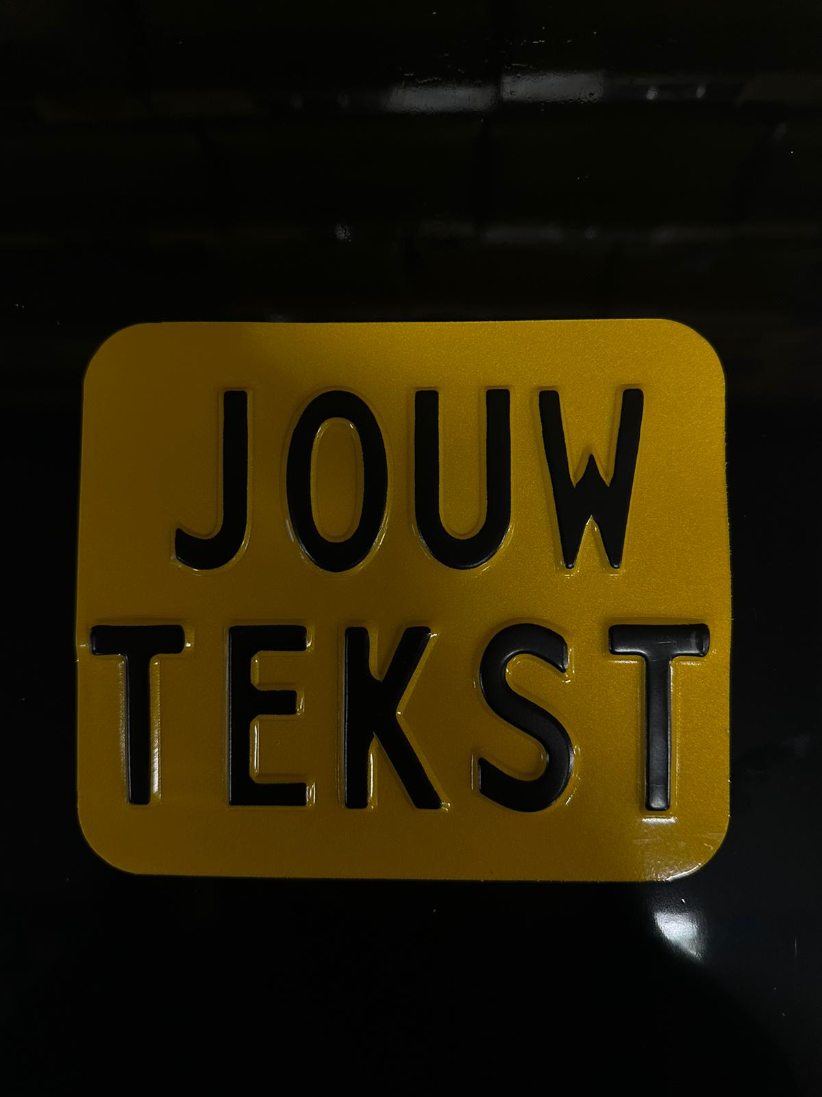 EIGEN TEKST - Brommer formaat kentekenplaat